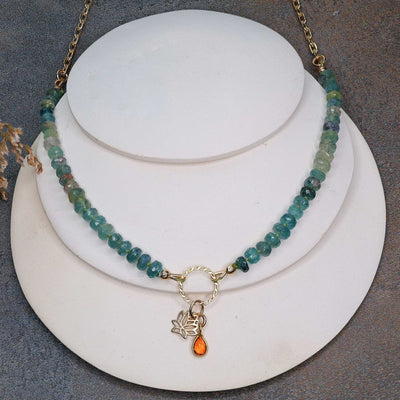 Blue Tourmaline Gold Necklace main image | Breathe Autumn Rain Jewelry
