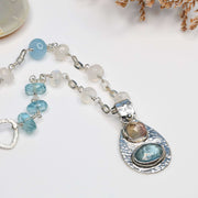 By the Lake - Multi-Gemstone Silver Pendant Necklace alt image | Breathe Autumn Rain Artisan Jewelry