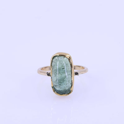 Forest - Green Tourmaline Gold Ring main image | Breathe Autumn Rain Jewelry