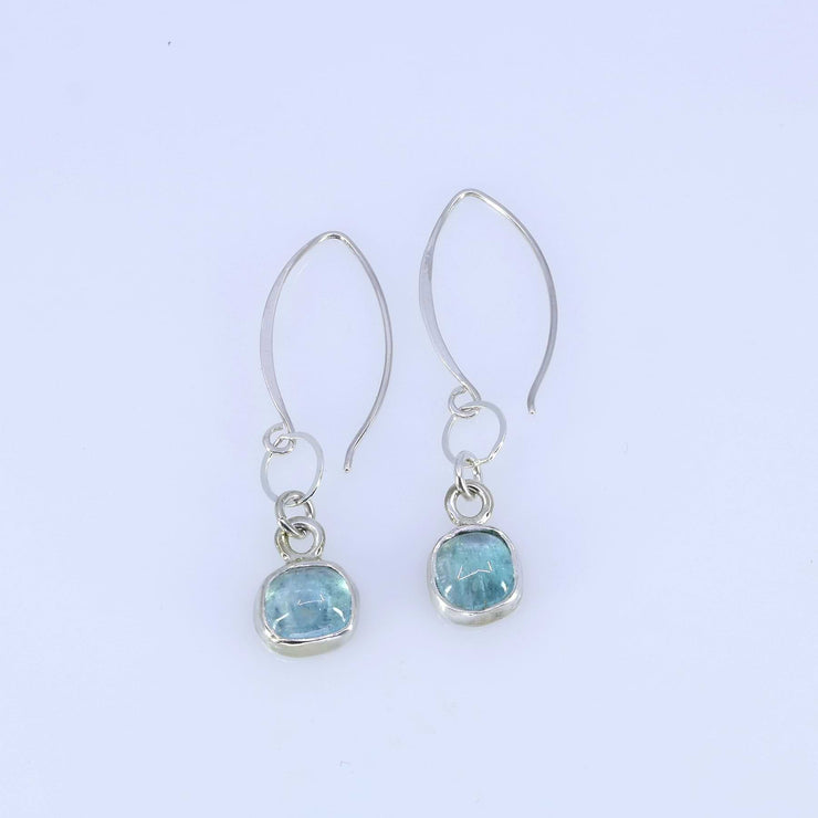 Linnea - Blue Tourmaline Silver Drop Earrings  main image | Breathe Autumn Rain Artisan Jewelry