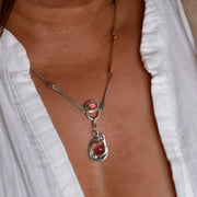 My Way - Pink Tourmaline Silver Necklace lifestyle image | Breathe Autumn Rain Artisan Jewelry