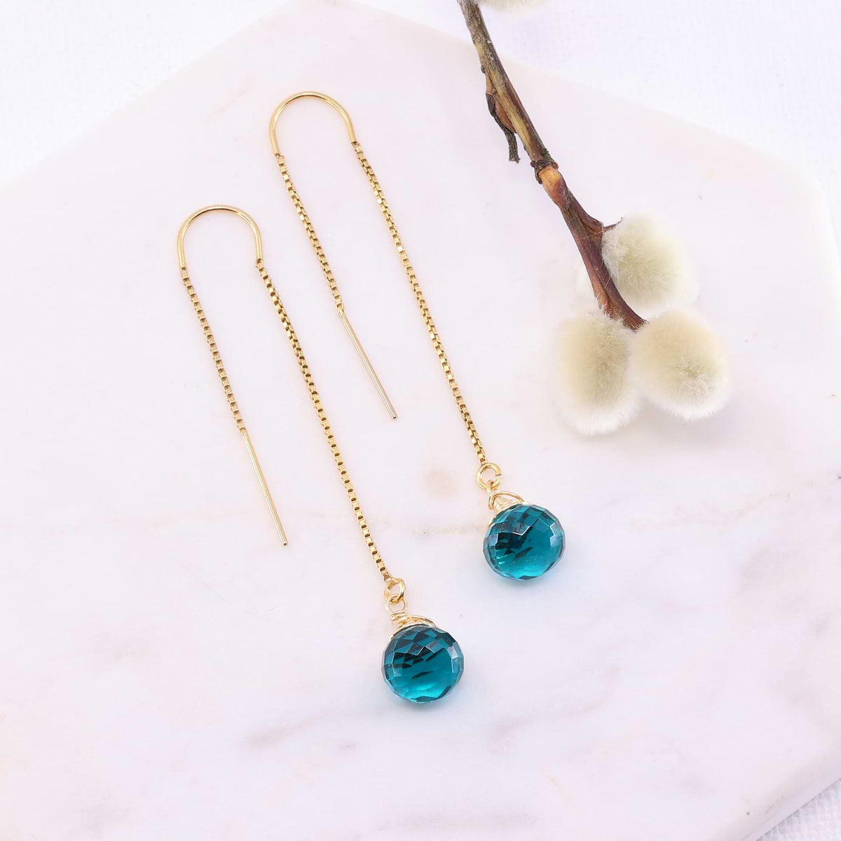 Proudest Peacock Peacock Quartz Thread Earrings
