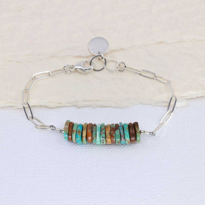 Shiprock - New Mexico Turquoise Silver Stacking Bracelet main image | Breathe Autumn Rain Artisan Jewelry
