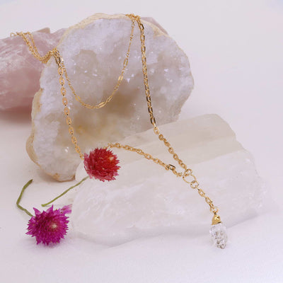 Toulouse - Layered Gold Herkimer Diamond Necklace main image | Breathe Autumn Rain Artisan Jewelry