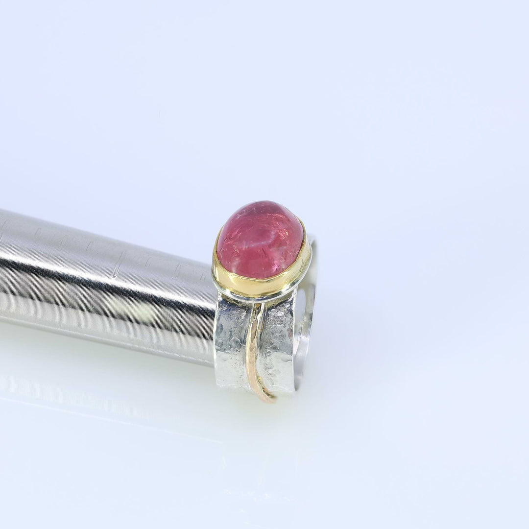Adele - Pink Tourmaline Silver and Gold Ring alt image | Breathe Autumn Rain