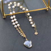 Angelina - Crystal Quartz Pearl or Moonstone Statement Necklace