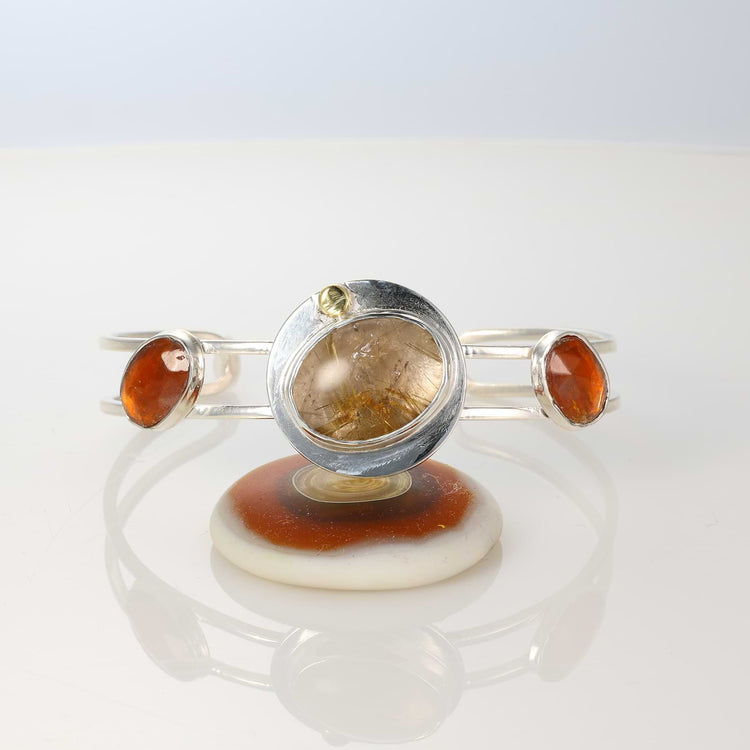 Autumn Vibes - Multi Gemstone Cuff Bracelet alt image | Breathe Autumn Rain Jewelry