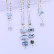 Baltic Sea - Aquamarine and Tourmaline Silver Pendant Necklace alt image | Breathe Autumn Rain Jewelry