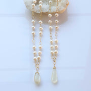Charlotte - Pearl & Natural Moonstone Gold Necklace alt image | Breathe Autumn Rain Jewelry