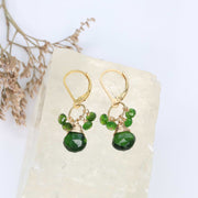 Chrome Diopside Dainty Gold Earrings alt image | Breathe Autumn Rain Jewelry