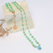 Delicate Chrysoprase and Aquamarine Gold Necklace alt image | Breathe Autumn Rain Jewelry