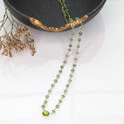 Delicate Green Kyanite and Peridot Gold Necklace alt image | Breathe Autumn Rain Jewelry