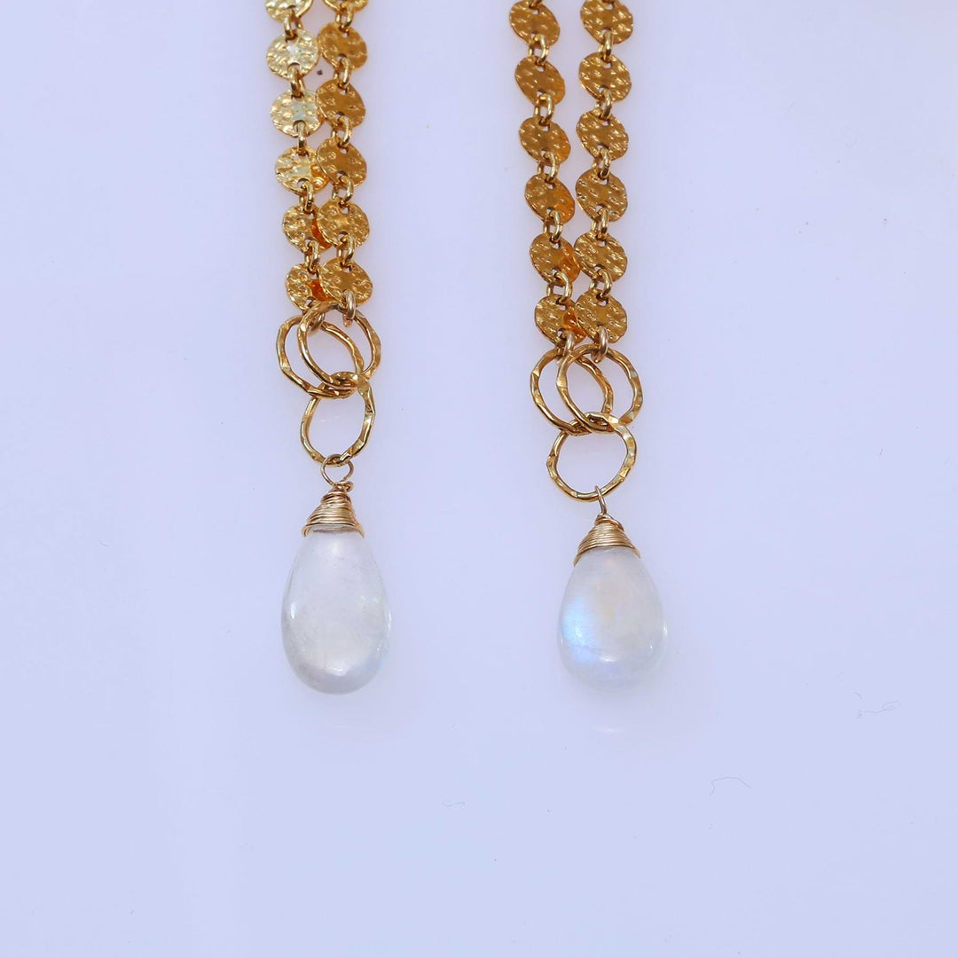 Dewdrop - Rainbow Moonstone Gold Necklace alt image | Breathe Autumn Rain