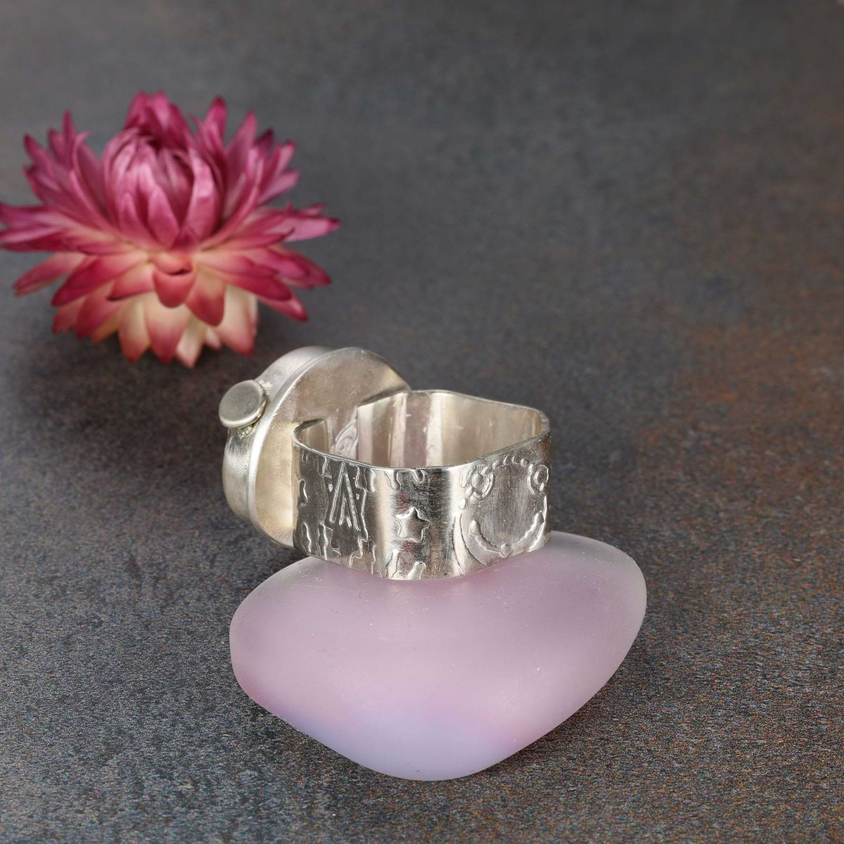 Dreams - Watermelon Tourmaline Silver Ring alt image | Breathe Autumn Rain Jewelry