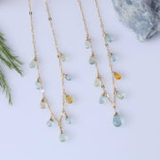 Drip Drop - Faceted Aquamarine and Beryl Necklace alt image | Breathe Autumn Rain