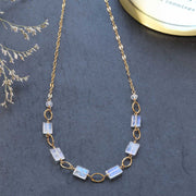 Emma - Rainbow Moonstone Gold Necklace alt image | Breathe Autumn Rain Jewelry