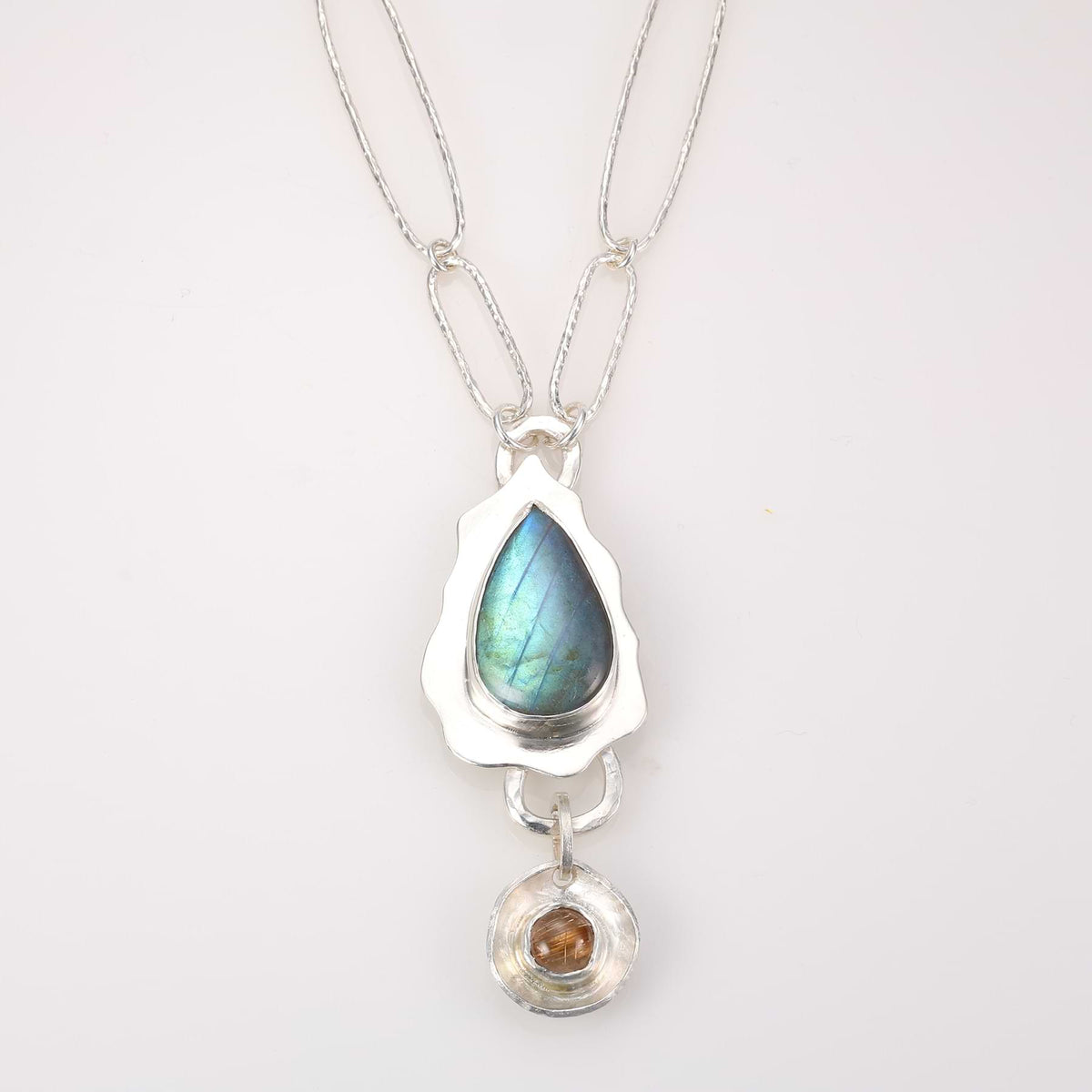 Fog and Haze - Labradorite Pendant Silver Necklace alt image | Breathe Autumn Rain Jewelry