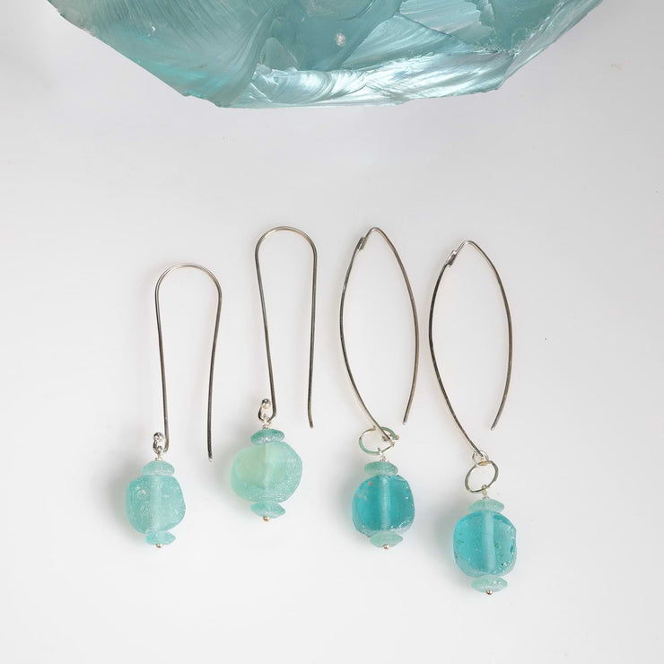 Found Beauty - Modern Minimalist Glass Coin Earrings
