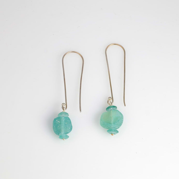 Found Beauty - Modern Minimalist Glass Coin Earrings