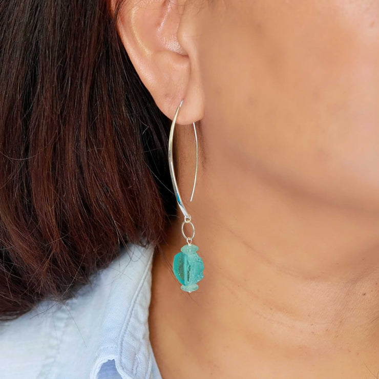 Found Beauty - Modern Minimalist Glass Coin Earrings