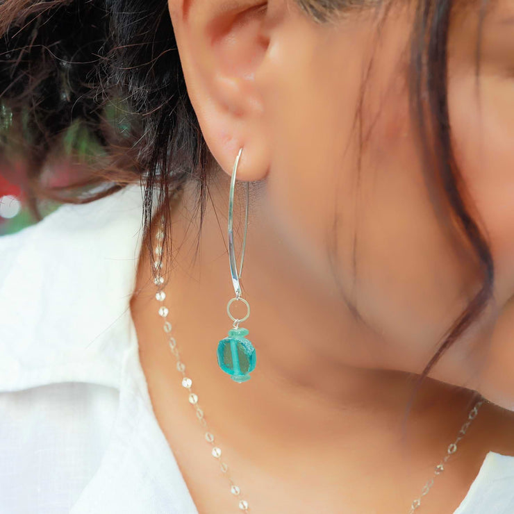 Found Beauty - Modern Minimalist Glass Coin Earrings