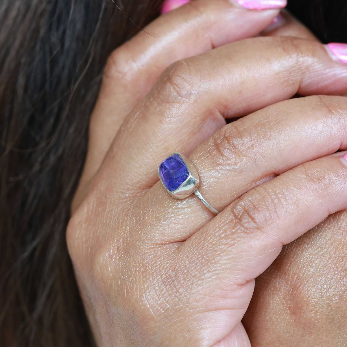 Hyacinth - Tourmaline Silver Ring lifestyle alt image | Breathe Autumn Rain