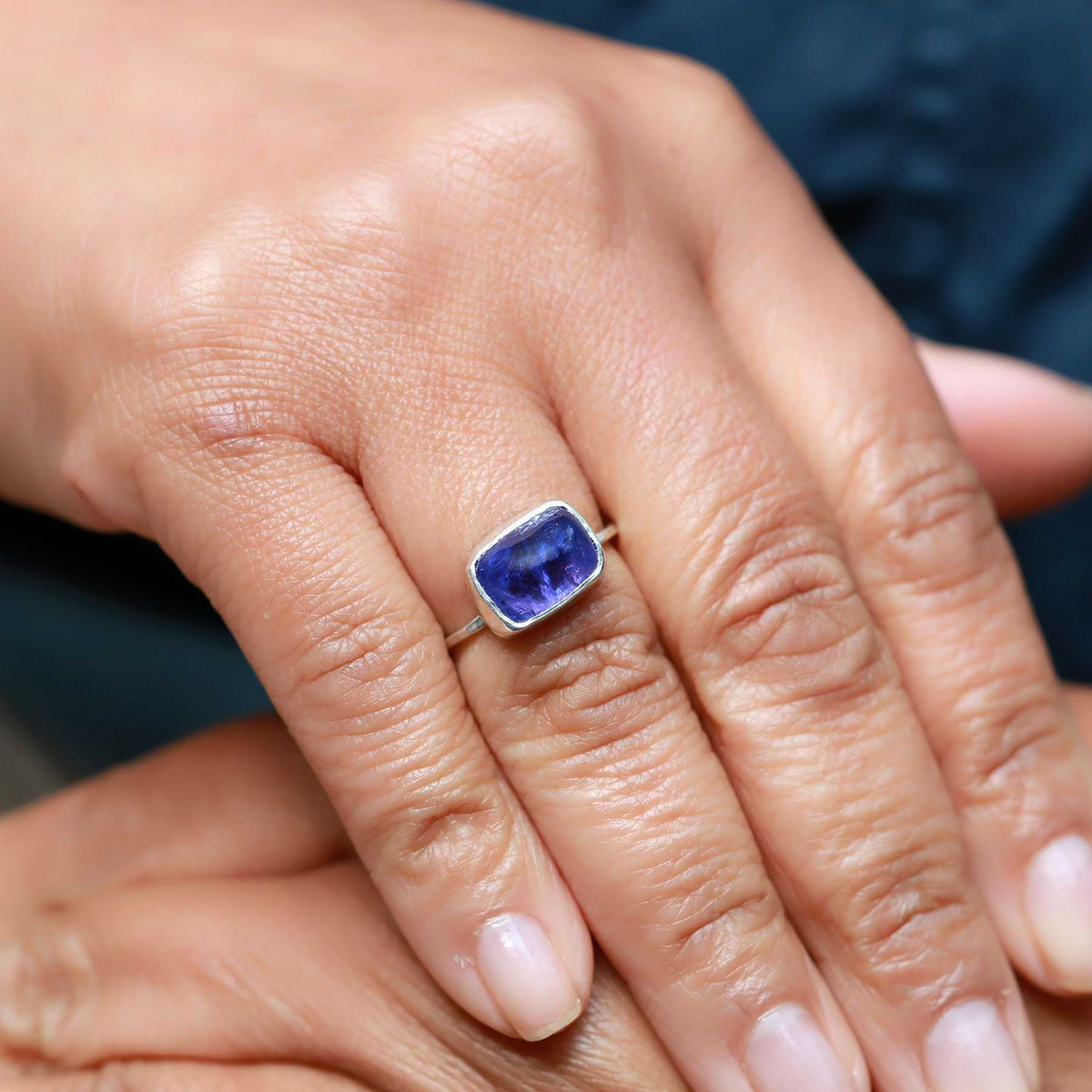 Hyacinth - Tourmaline Silver Ring lifesteyle main image | Breathe Autumn Rain