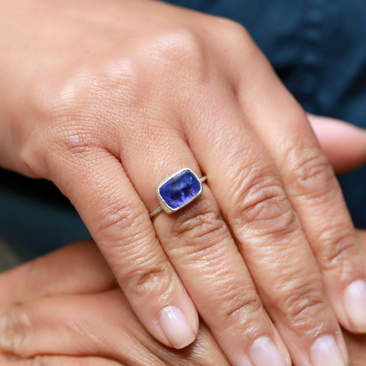 Hyacinth - Tourmaline Silver Ring lifesteyle main image | Breathe Autumn Rain