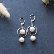 Ines - Pearl Drop Silver Earrings image | Breathe Autumn Rain Jewelry