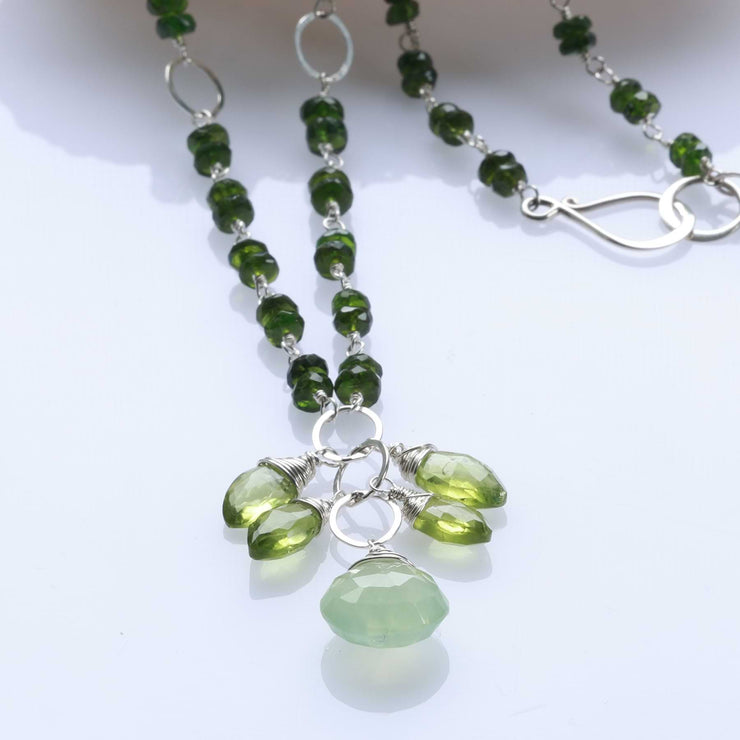 Lilou - Peridot and Chrome Diopside Sterling Silver Necklace alt2 image | Breathe Autumn Rain 