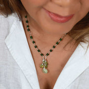 Lilou - Peridot and Chrome Diopside Sterling Silver Necklace lifestyle image | Breathe Autumn Rain