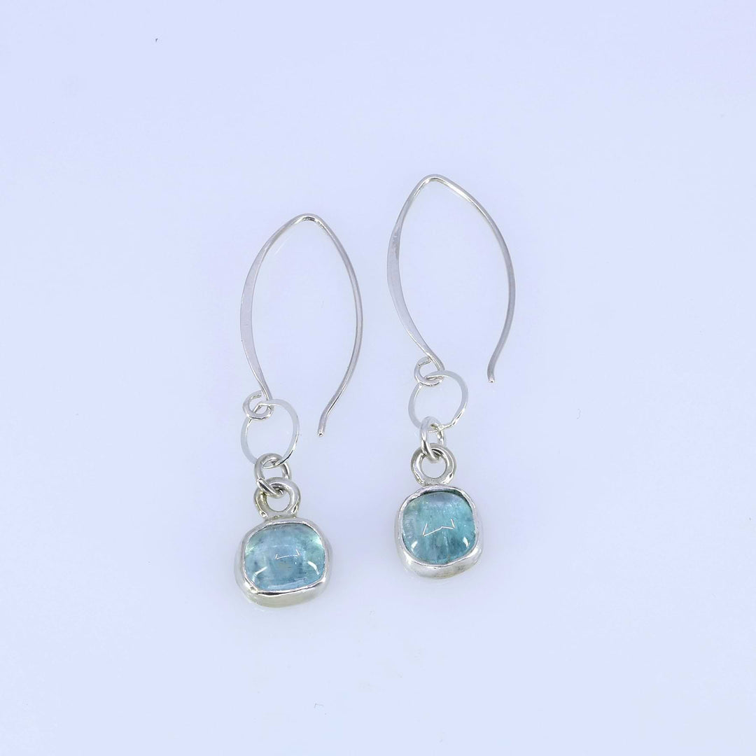 Linnea - Blue Tourmaline Silver Drop Earrings  main image | Breathe Autumn Rain Artisan Jewelry