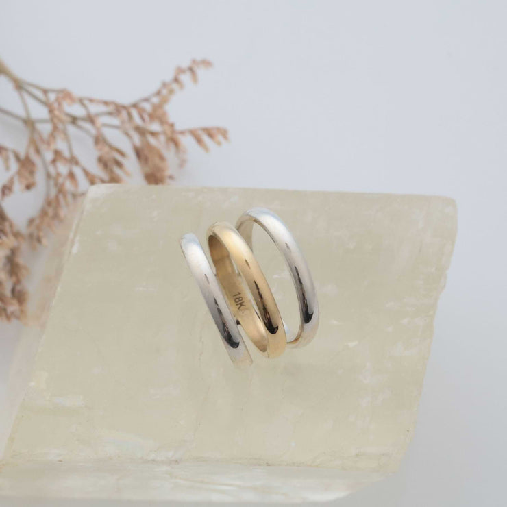 Mixed Stack 3-Layer Mixed-Metal Ring alt image | Breathe Autumn Rain Jewelry