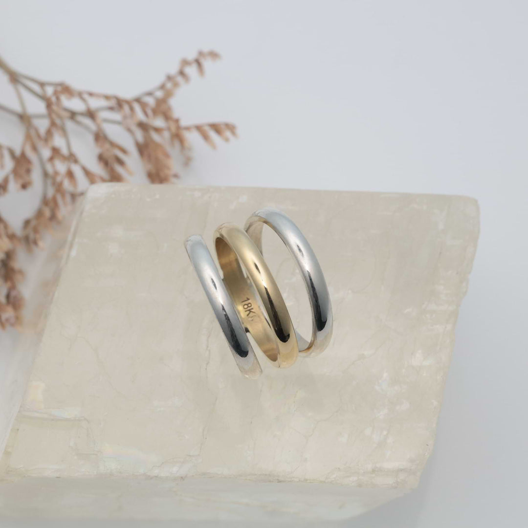 Mixed Stack 3-Layer Mixed-Metal Ring alt image | Breathe Autumn Rain Jewelry