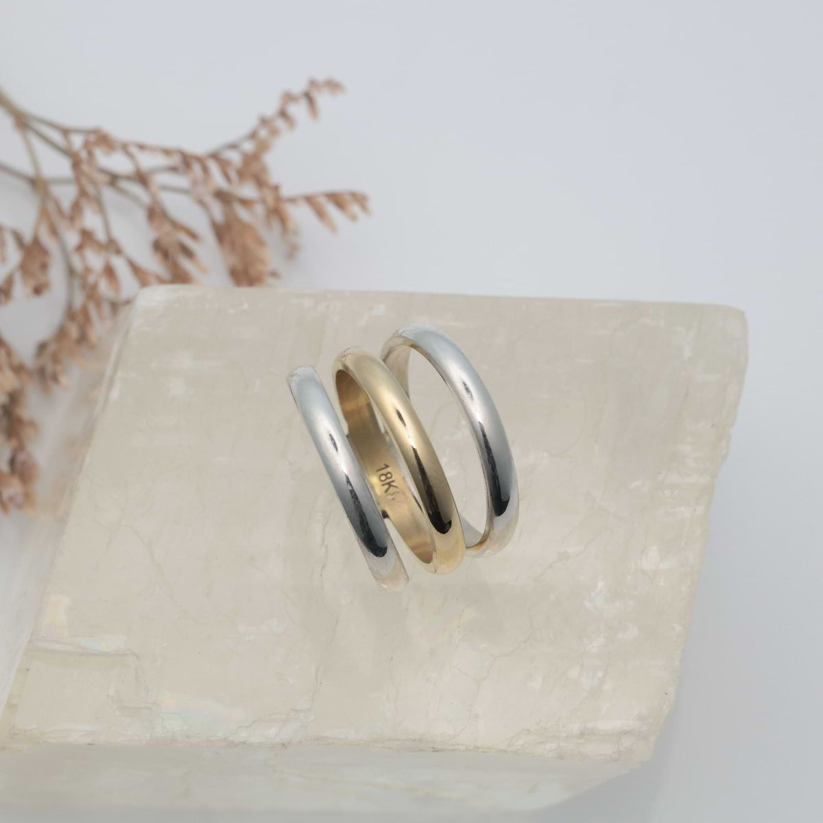 Mixed Stack 3-Layer Mixed-Metal Ring alt image | Breathe Autumn Rain Jewelry