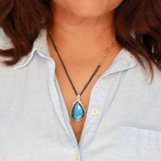 Moonbath - Labradorite Pendant Necklace lifestyle main image | Breathe Autumn Rain Jewelry