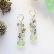 Morning Mist - Aquamarine and Prehnite Silver Earrings alt image | Breathe Autumn Rain