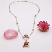 My Way - Pink Tourmaline Silver Necklace alt image | Breathe Autumn Rain Artisan Jewelry