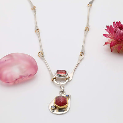 My Way - Pink Tourmaline Silver Necklace main image | Breathe Autumn Rain Artisan Jewelry