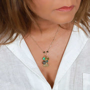 Oceane - Multi-Gemstone Cluster Gold Necklace lifestyle image | Breathe Autumn Rain