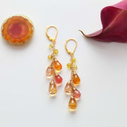 Orange Blossoms - Padparadscha Sapphire Drop Earrings