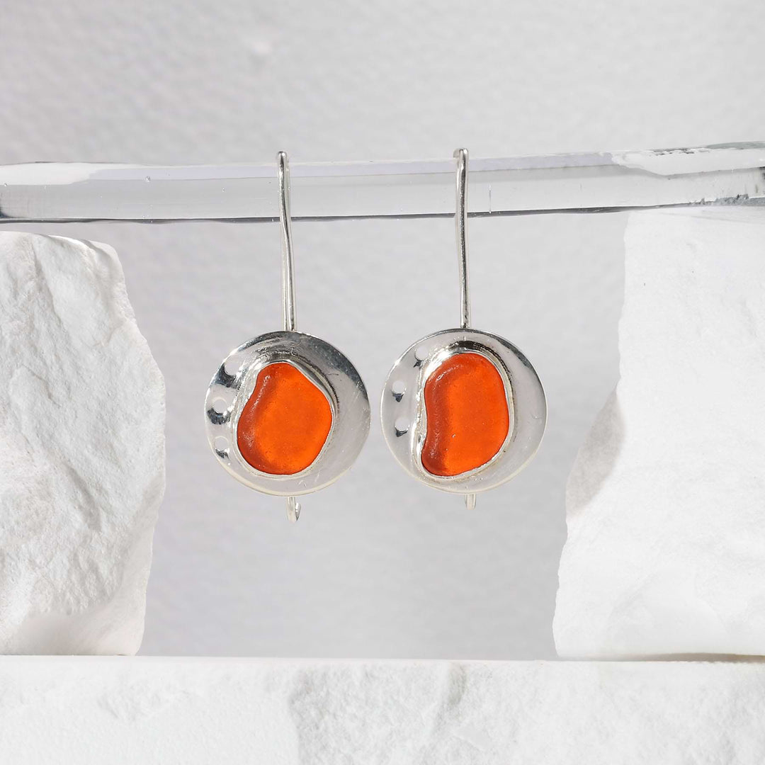 Washed Ashore - Sea Glass Silver Earrings