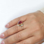 Persistence - Pink Tourmaline Gold Ring lifestyle image | Breathe Autumn Rain Jewelry