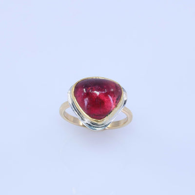 Persistence - Pink Tourmaline Gold Ring main image | Breathe Autumn Rain Jewelry