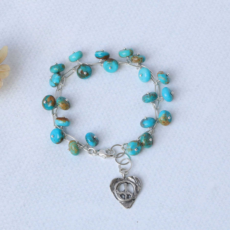 Pueblo - Turquoise Charm Bracelet main image | Breathe Autumn Rain Artisan Jewelry