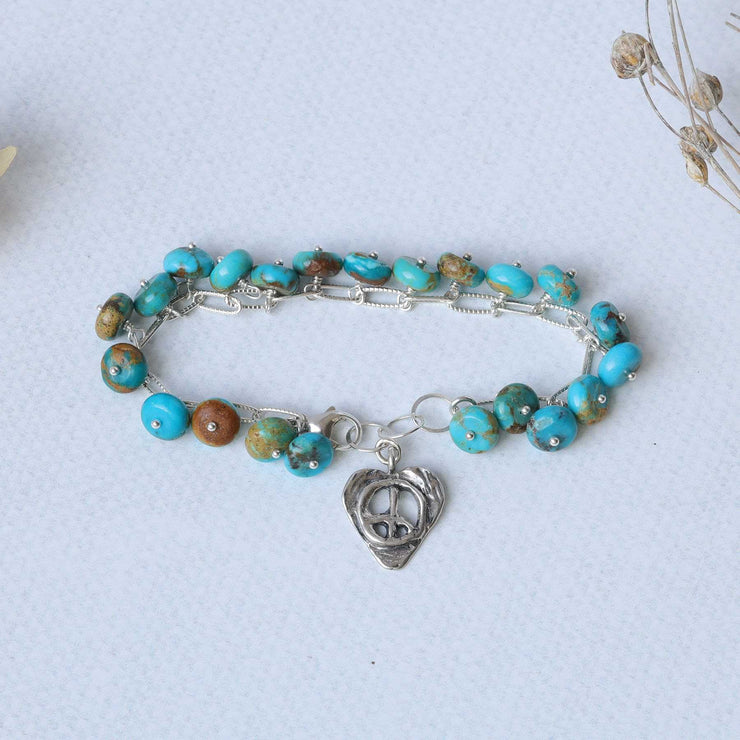 Pueblo - Turquoise Charm Bracelet main image | Breathe Autumn Rain Artisan Jewelry