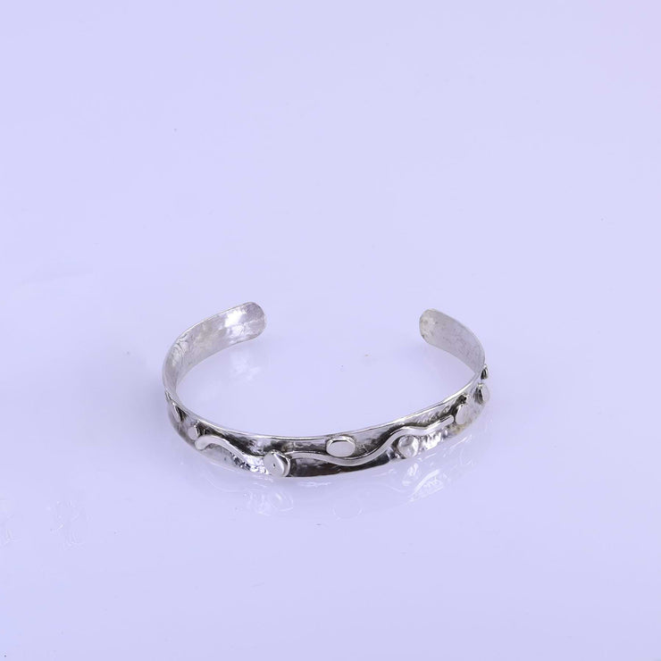 Scribbles and Dots - Textured Argentium Silver Cuff Bracelet
