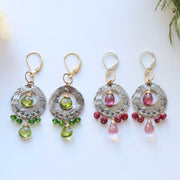 Stem and Bloom - Multi-Gemstone Mixed Metal Chandelier Earrings Main alt image | Breathe Autumn Rain Jewelry