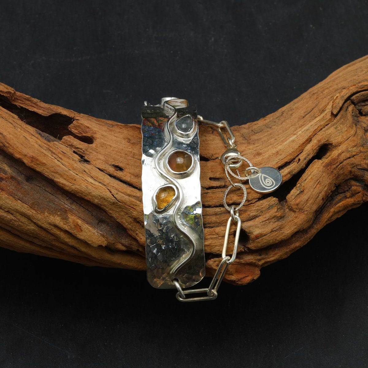 Sun Glow - Silver Half Cuff Bracelet alt image | Breathe Autumn Rain Jewelry