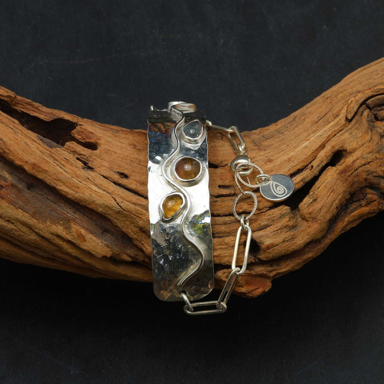 Sun Glow - Silver Half Cuff Bracelet alt image | Breathe Autumn Rain Jewelry